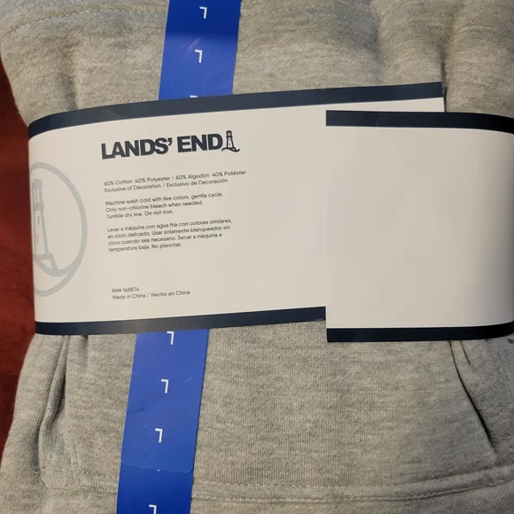 Lands' End Gray Hooded Lounger - Picture 2 of 4